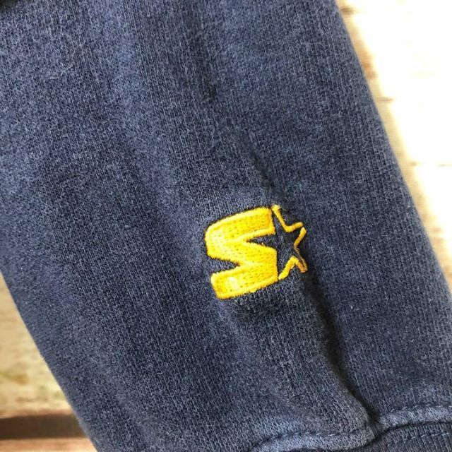 【レア】 STARTER 紺×黄 カレッジロゴ 袖口に刺繍 太アーム XL メンズのトップス(スウェット)の商品写真