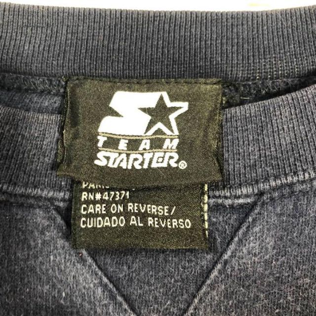 【レア】 STARTER 紺×黄 カレッジロゴ 袖口に刺繍 太アーム XL メンズのトップス(スウェット)の商品写真