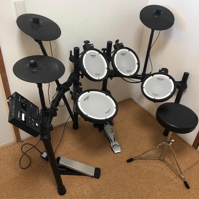 値下げ!Roland TD-07DMK電子ドラム+ペダル、椅子、スティック付き