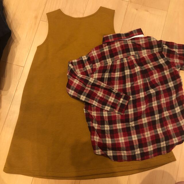 UNIQLO(ユニクロ)のUNIQLO110㎝セット　新品　コート　シャツ　ワンピ キッズ/ベビー/マタニティのキッズ服女の子用(90cm~)(ワンピース)の商品写真