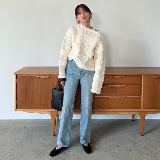 美品 CLANE CENTER PRESS STRAIGHT DENIM デニム/ジーンズ パンツ