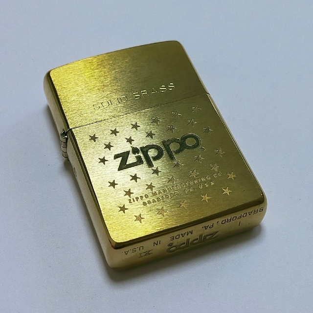 星 デザイン シンプル Zippo ゴールドカラー