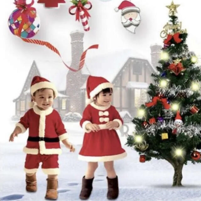 クリスマス衣装 コスチューム ワンピース 子供 女の子 サンタ ベビー 90の通販 by ゆきき's shop｜ラクマ