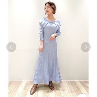 リリーブラウン(Lily Brown)の新品❤︎リリーブラウン❤︎ タックスリーブニットワンピ(ロングワンピース/マキシワンピース)