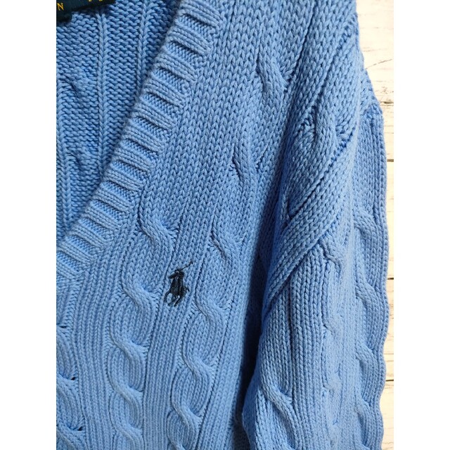 POLO RALPH LAUREN(ポロラルフローレン)のポロラルフローレン　ケーブルニット　Vネック　ポニー　ポロベア　セーター レディースのトップス(ニット/セーター)の商品写真