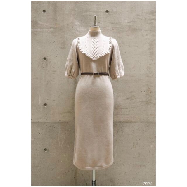 Herlipto Belted Ruffle Cable-Knit Dress - ロングワンピース