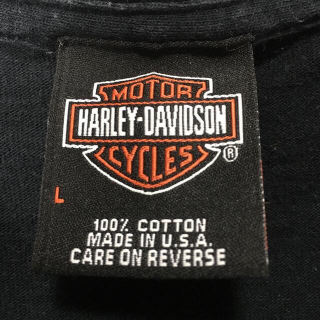 Harley Davidson(ハーレーダビッドソン)のハーレーダビッドソン　USA製　半袖Tシャツ　両面プリント　ビックロゴ　黒　L メンズのトップス(Tシャツ/カットソー(半袖/袖なし))の商品写真