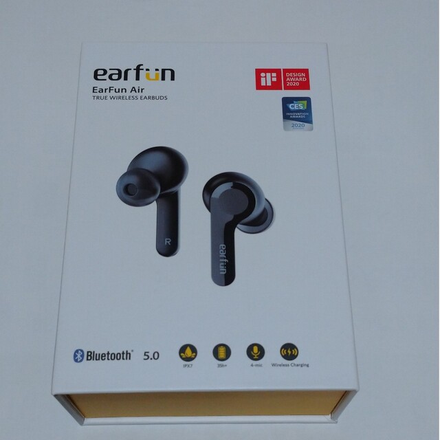 Earfun Air ブラック ワイヤレスイヤホン スマホ/家電/カメラのスマホアクセサリー(ストラップ/イヤホンジャック)の商品写真