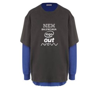 バレンシアガ Tシャツ・カットソー(メンズ)(ブルー・ネイビー/青色系