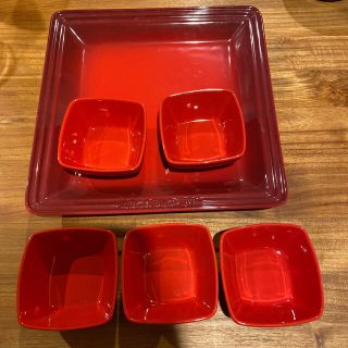 ルクルーゼ(LE CREUSET)のルクルーゼ スクエア大皿1点+スクエアボウル5点セット(食器)