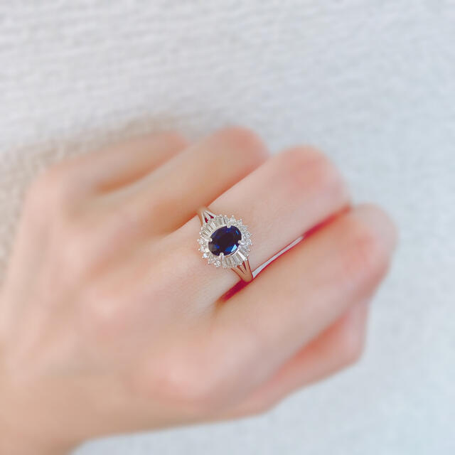 ☆美品 ブルーサファイア 1.04ct ダイヤ 0.35ct Pt900 13号 2r16VwhmeA