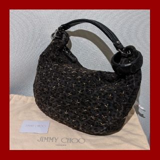 ジミーチュウ(JIMMY CHOO)のジミーチュウスカイバッグ☆スタースタッズ&レオパードヒョウ柄☆バングルショルダー(ショルダーバッグ)