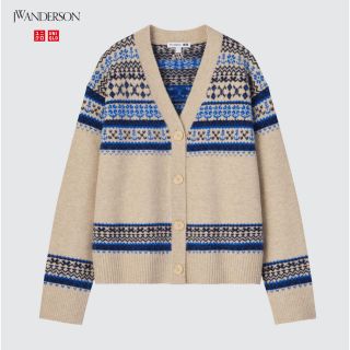 ユニクロ(UNIQLO)のユニクロ JW ANDERSON スフレヤーンフェアアイルカーディガン L(カーディガン)