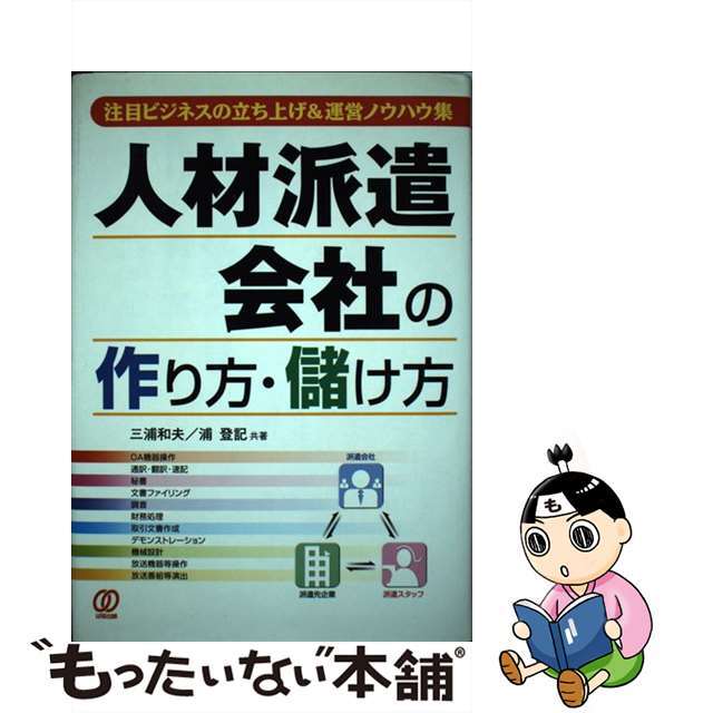 【中古】 人材派遣会社作り方・儲け方 注目ビジネスの立ち上げ＆運営ノウハウ集/ぱる出版/三浦和夫 エンタメ/ホビーの本(ビジネス/経済)の商品写真