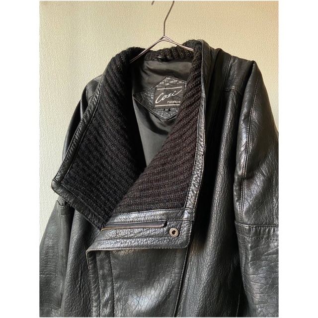 希少 vintage 変形デザイン ショート丈 黒 レザー ライダース 希少 vintage 変形デザイン ショート丈 黒 レザー ライダース