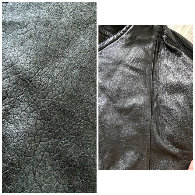希少 vintage 変形デザイン ショート丈 黒 レザー ライダース 希少 vintage 変形デザイン ショート丈 黒 レザー ライダース