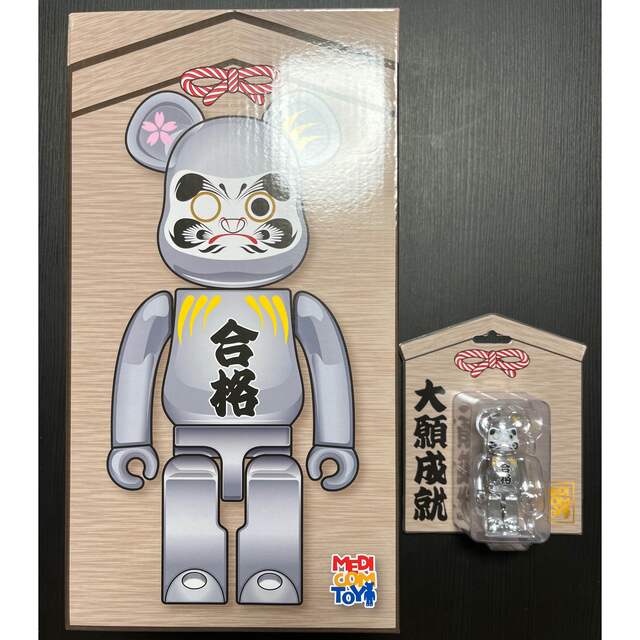 BE@RBRICK 達磨 合格 銀メッキ 100％