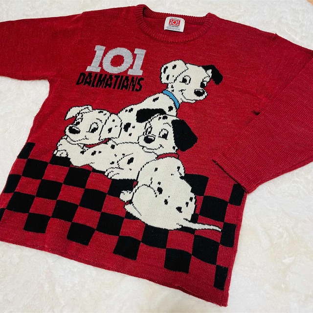 ヴィンテージ】101匹わんちゃん セーター ニット レッド | www