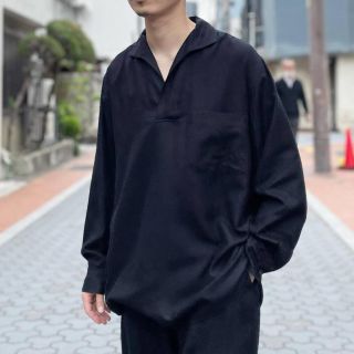 16AW COMOLI スキッパーシャツ コットンネル サックスブルー コモリ