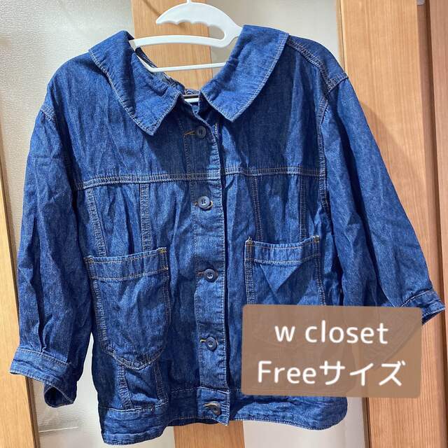 w closet(ダブルクローゼット)の【w closet】バックリボン★デニム風ジャケット レディースのジャケット/アウター(Gジャン/デニムジャケット)の商品写真