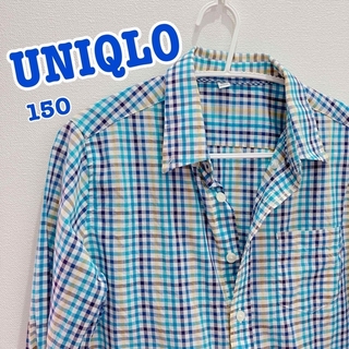 ユニクロ(UNIQLO)のUNIQLO ユニクロ　男の子　チェック　長袖　シャツ　150(Tシャツ/カットソー)