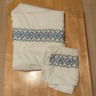 イケア(IKEA)のイケア　シングル　掛け布団カバー　枕カバー(シーツ/カバー)