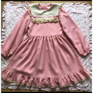 シャーリーテンプル(Shirley Temple)の美品　シャーリーテンプル　ピンク　リボン　レース　発表会　ワンピース　140(ワンピース)