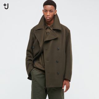 ユニクロ(UNIQLO)のユニクロ　UNIQLO ＋J ウールブレンドオーバーサイズピーコート(ピーコート)