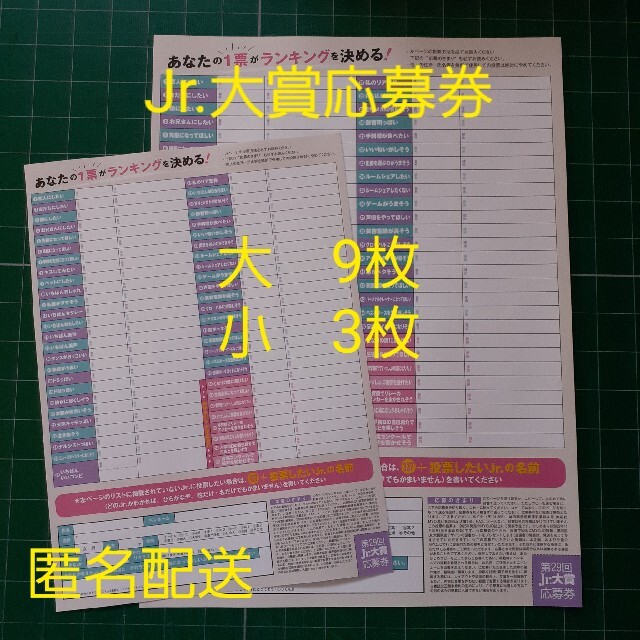Myojo 12月号 通常版 Jr.大賞 応募用紙 応募券 ちっこい版 - www ...