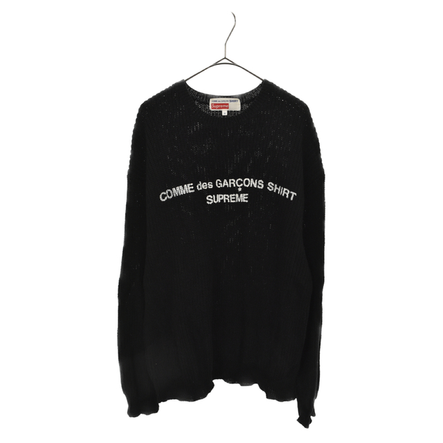 Supreme - SUPREME シュプリーム 18AW×COMME des GARCONS SHIRT Cotton Sweater コムデギャルソン シャツ コットン ロゴプリント ニットセーター ブラック