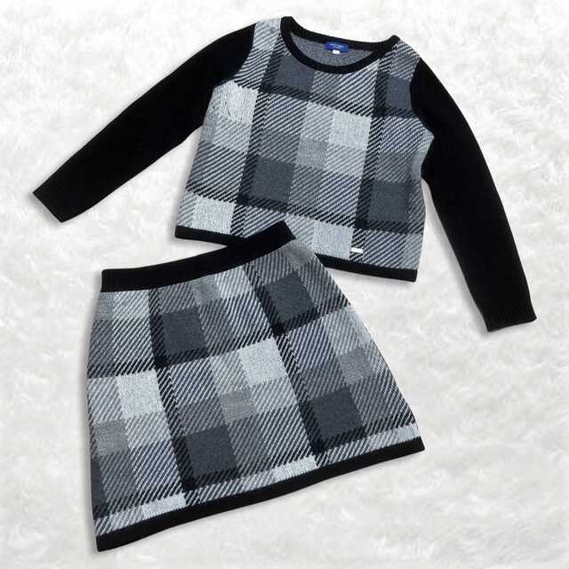 BURBERRY - ブルーレーベル クレストブリッジ 羊毛 モヘア ニット セットアップ チェックの通販 by shop｜バーバリーならラクマ