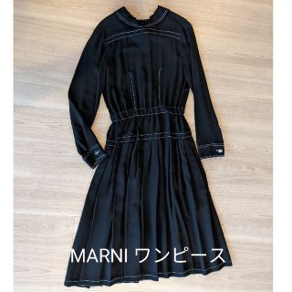 マルニ(Marni)のマルニ MARNI ワンピース 黒 38(ひざ丈ワンピース)