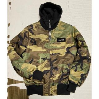 アルファインダストリーズ(ALPHA INDUSTRIES)のALPHA INDUSTRIES ウッドランド迷彩MA-1(パーカーフード付き)(ミリタリージャケット)