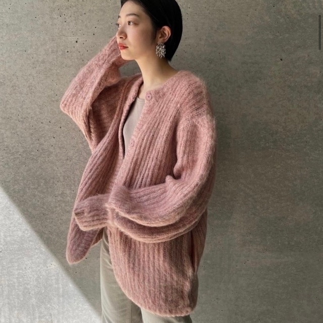 COLOR MOHAIR SHAGGY CARDIGAN クラネ サイズ① - カーディガン