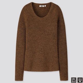 ユニクロ(UNIQLO)の★UNIQLOU  メランジラウンドネックセーター Lサイズ 未使用(ニット/セーター)