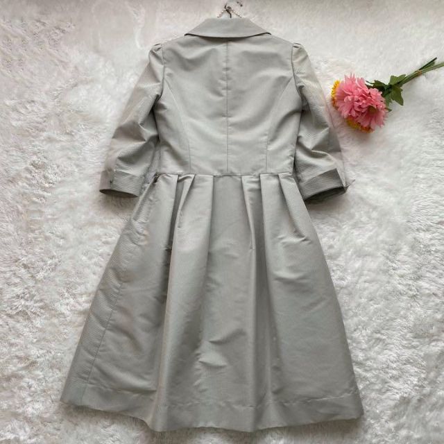 【美品】Rene ワンピース コート レース カメリア 格子柄 グレー 36