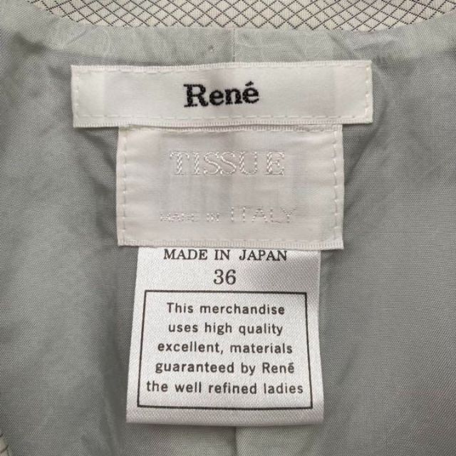 【美品】Rene ワンピース コート レース カメリア 格子柄 グレー 36
