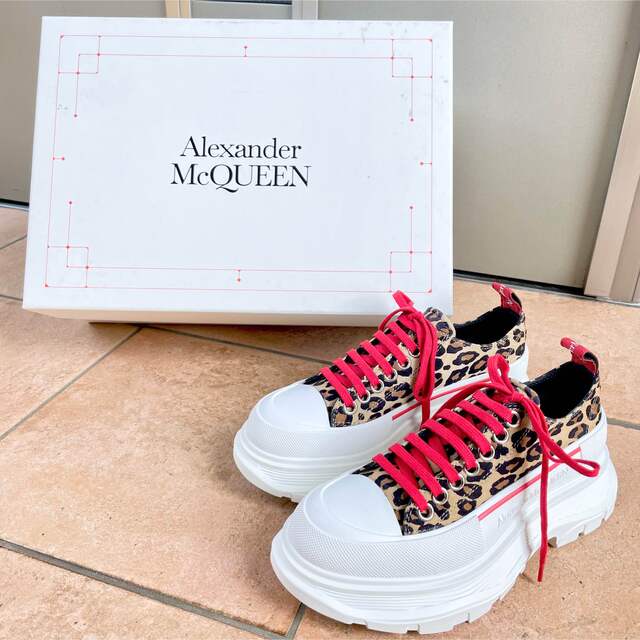 【Alexander McQueen】レオパードプリントスニーカー 23.0cm