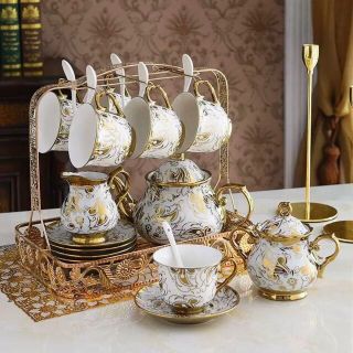 ティー・コーヒーカップセット カップ&ソーサー6客セット .陶磁器