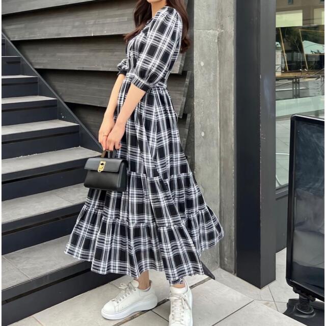 Bergamo Plaid Tiered Dress　herlipto　チェック