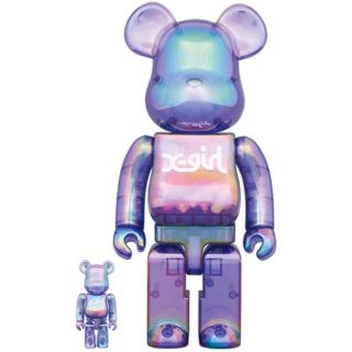 BE@RBRICK X-girl CLEAR PURPLE 100% 400%(フィギュア)