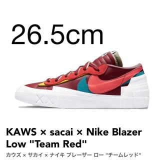 ナイキ(NIKE)のKAWS sacai Nike Blazer Low Team Red 26.5(スニーカー)