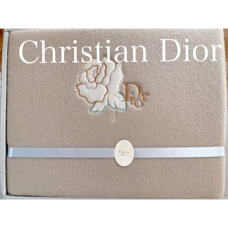 クリスチャンディオール(Christian Dior)のChristian Dior毛布　クリスチャンディオール　ベージュ　ブランケット(毛布)