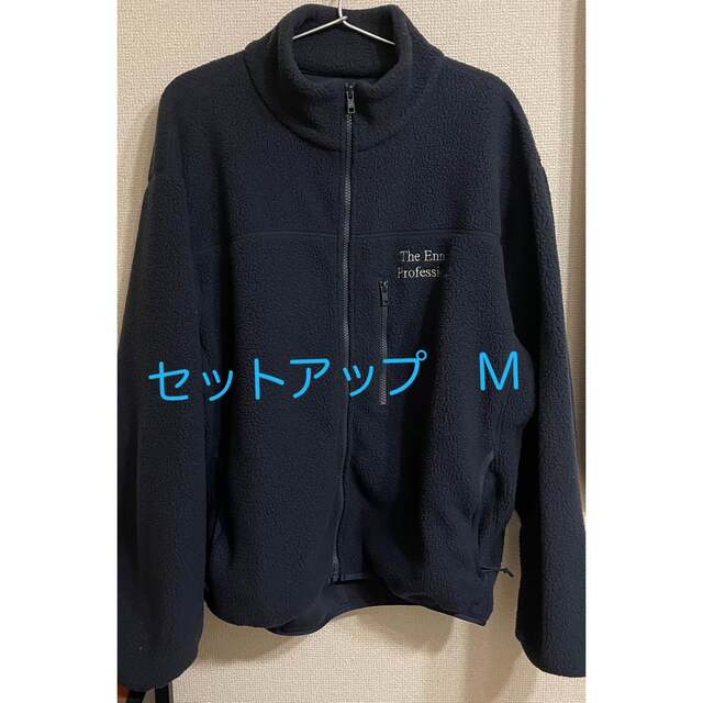 新品 Ennoy Fleece フリースセットアップ NAVY×WHITE M-