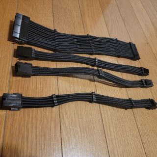 LINKUP 30cm 電源専用 スリーブカスタムPSUケーブル延長セット(PCパーツ)