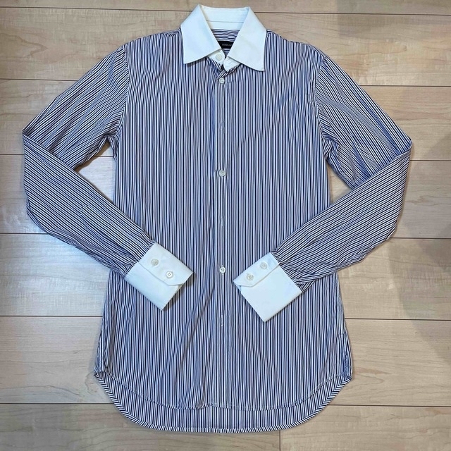 DSQUARED2(ディースクエアード)のディースクエアード　ストライプドレスシャツ　44 メンズのトップス(シャツ)の商品写真