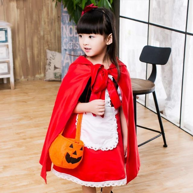 ハロウィン 赤ずきん 5点セット 110 コスプレ コスチューム 仮装 キッズ/ベビー/マタニティのキッズ服女の子用(90cm~)(その他)の商品写真