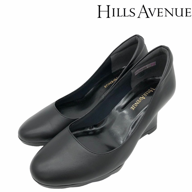 美品】HILLS AVENUE ヒルズアベニュー ウェッジソール パンプス 黒