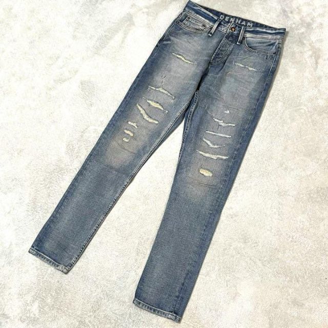 デンハム SHANK K ウォッシュドデニム ダメージ加工 クラッシュ W27