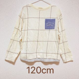 エフオーキッズ(F.O.KIDS)のアプレレクール　子供服　ロンT 格子柄　胸ポケット　アイボリー　韓国服(Tシャツ/カットソー)